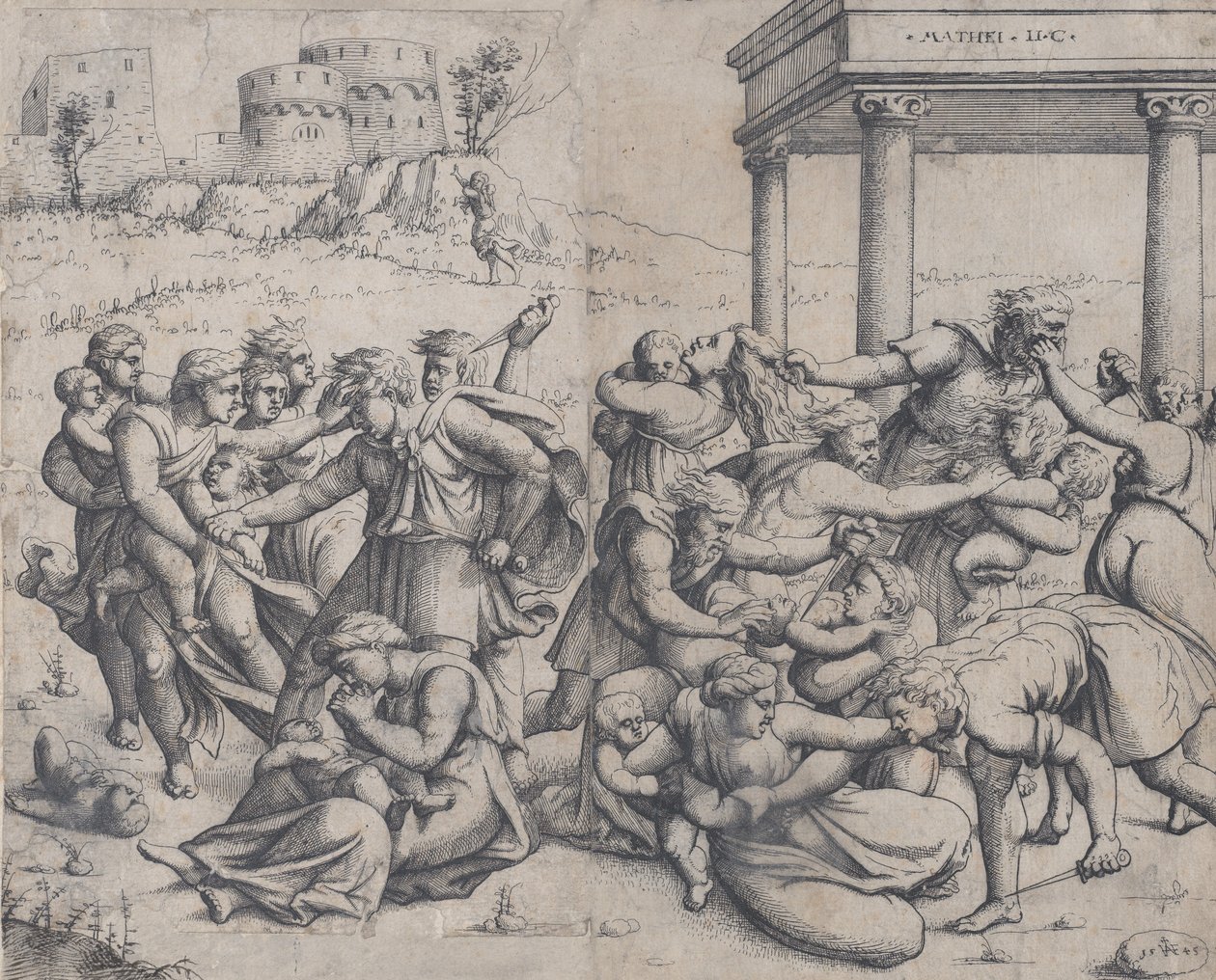 O Massacre dos Inocentes, 1545. de Augustin Hirschvogel