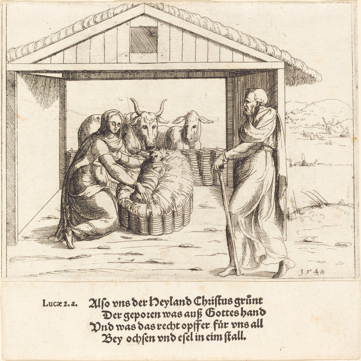 A Natividade, 1548. de Augustin Hirschvogel