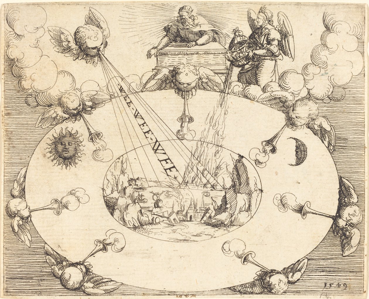 A Abertura do Sétimo Selo, 1549. de Augustin Hirschvogel