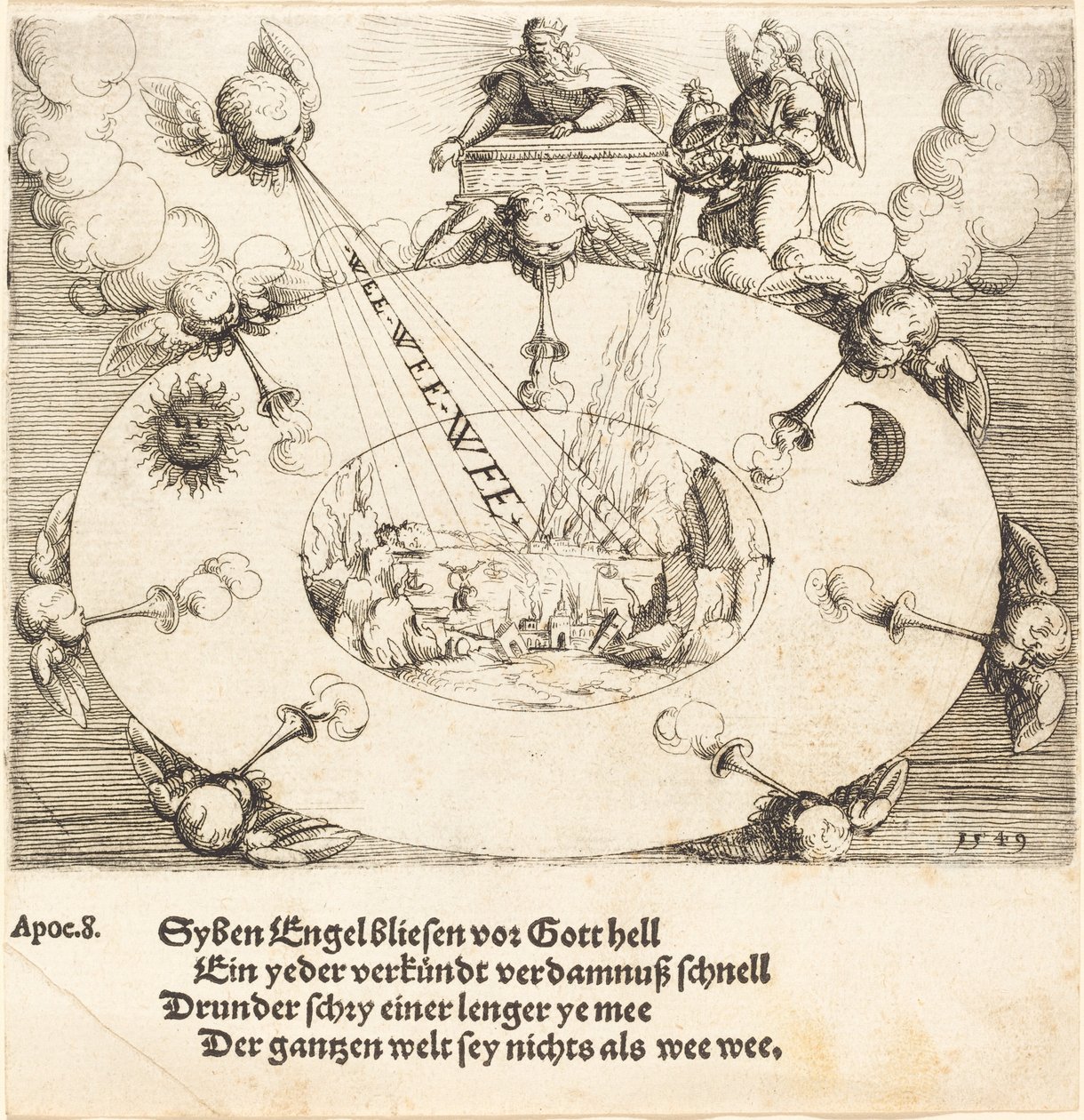 A Abertura do Sétimo Selo, 1549. de Augustin Hirschvogel