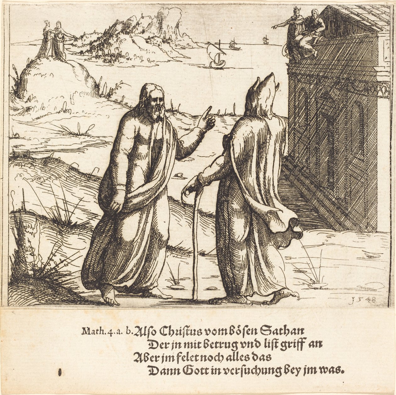 A tentação de Cristo de Augustin Hirschvogel