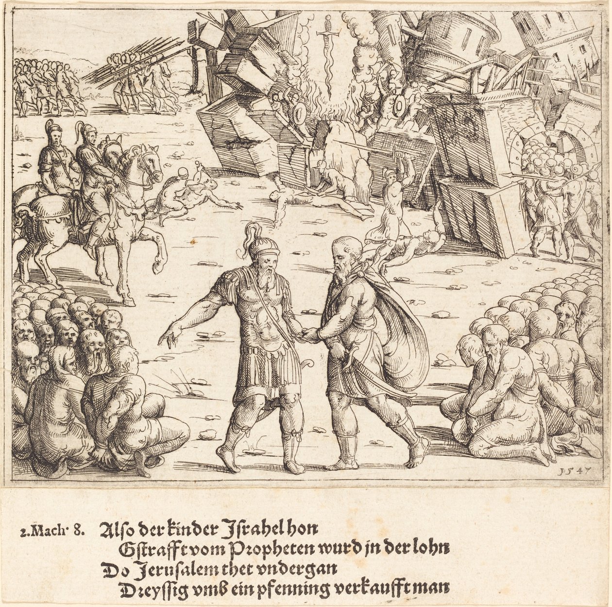 A vitória de Judas Macabeu sobre Niccanor de Augustin Hirschvogel