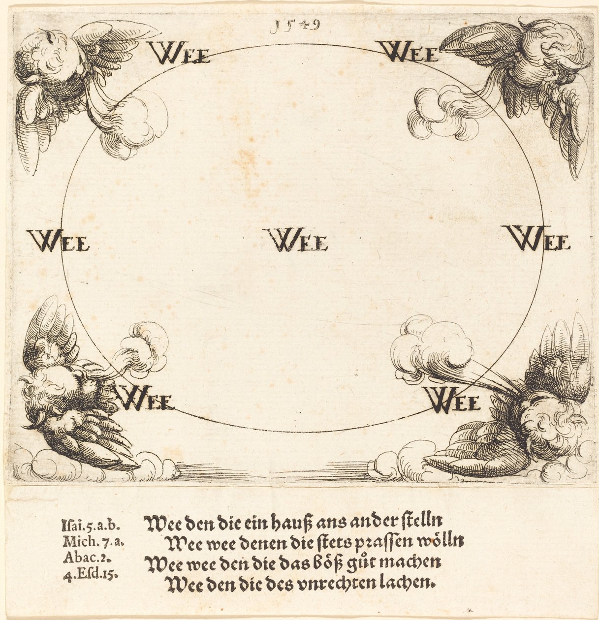 Ai é pronunciado nos escribas e fariseus, 1549. de Augustin Hirschvogel