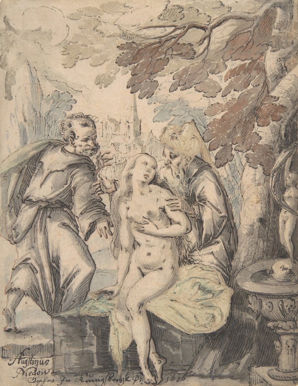 Susanna e os Anciãos, 1622-60. de Augustin Medow
