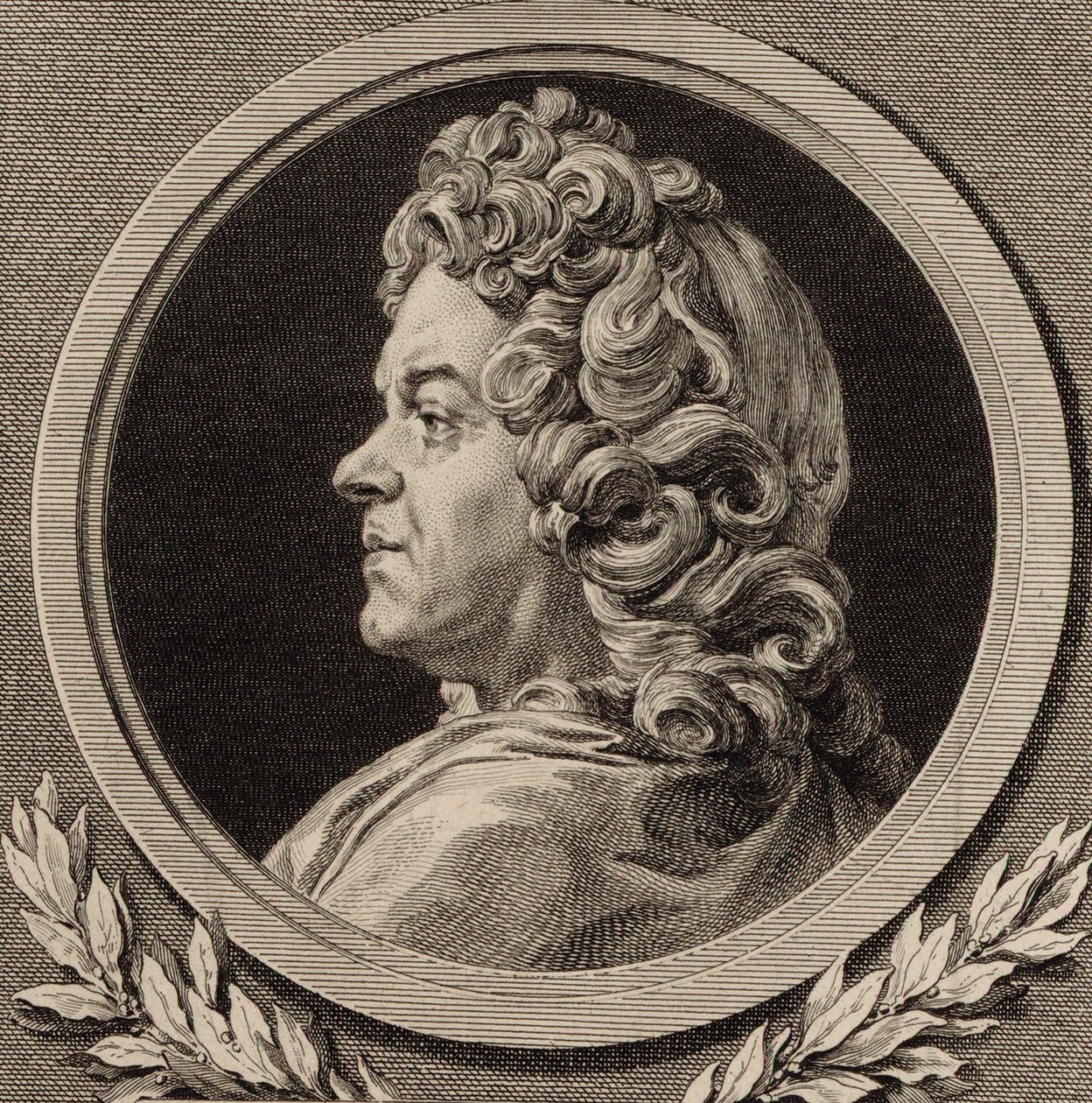 Retrato do compositor Jean-Baptiste Lully 1632-1687, 1770. de Augustin Saint Aubin de