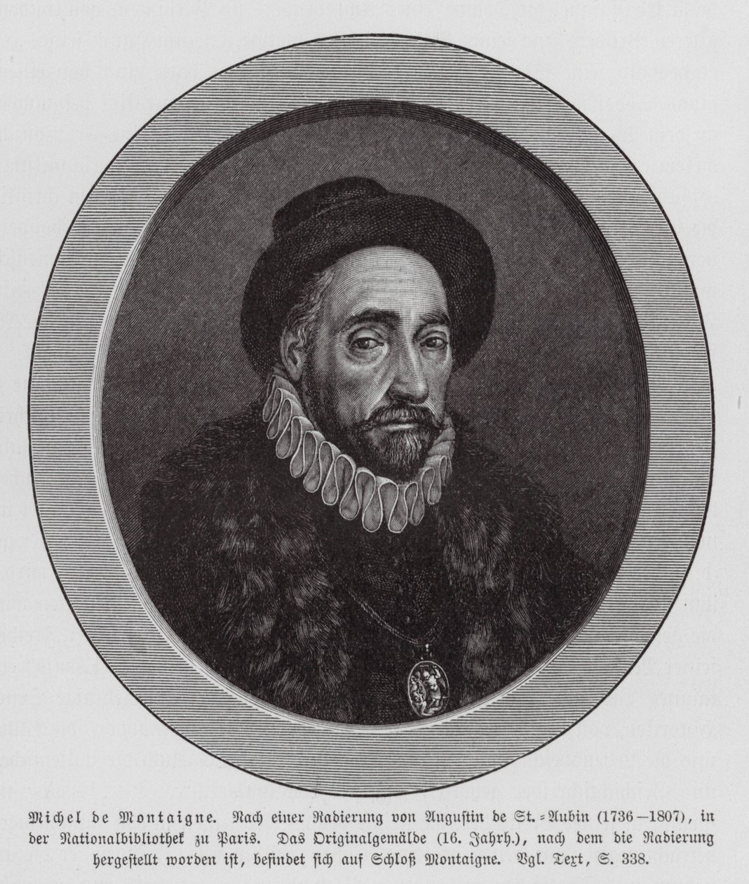 Michel de Montaigne, filósofo francês (gravura) de Augustin de (after) Saint-Aubin