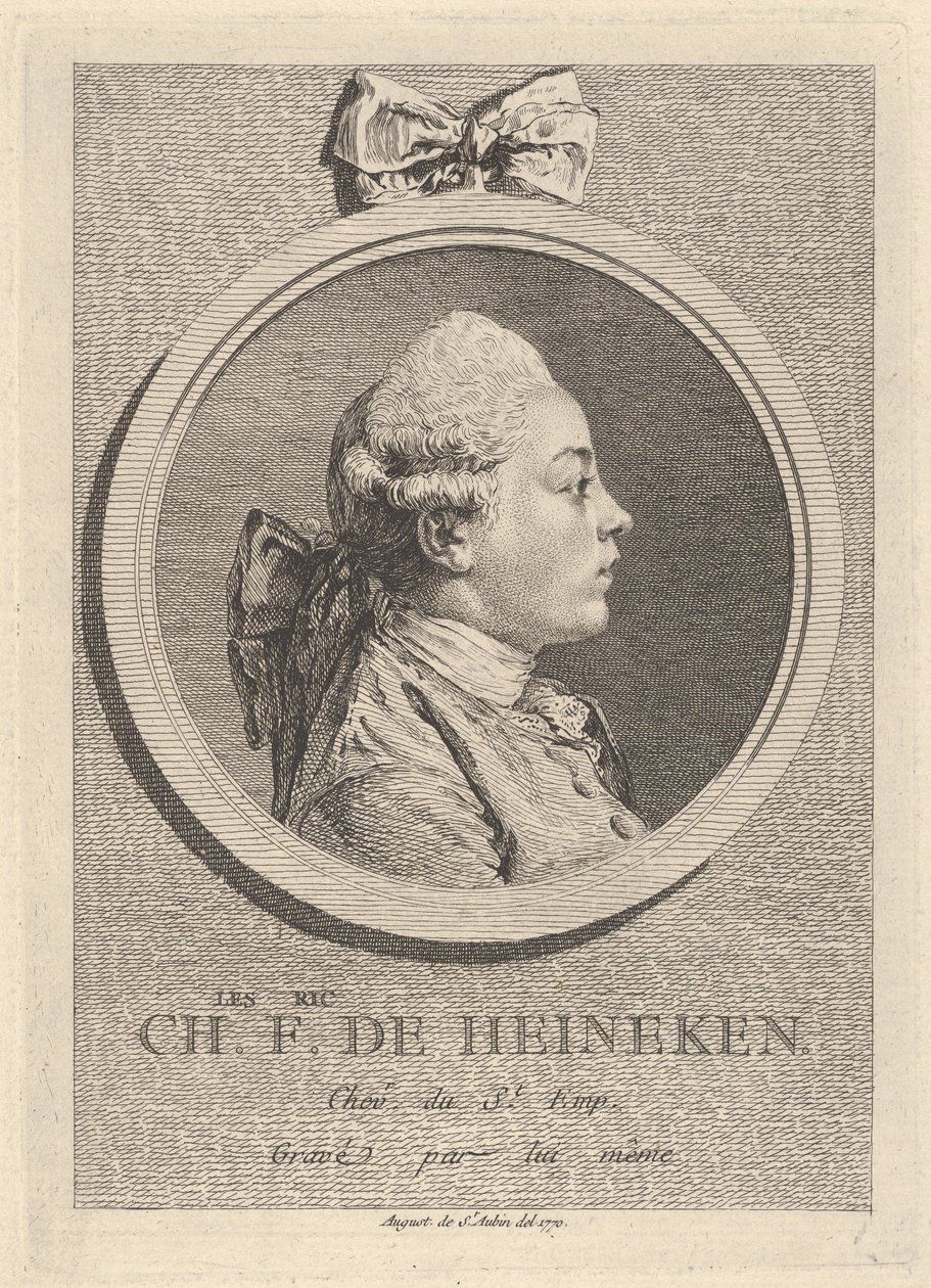 Retrato de Charles-Frédéric de Heinecken de Augustin de Saint-Aubin