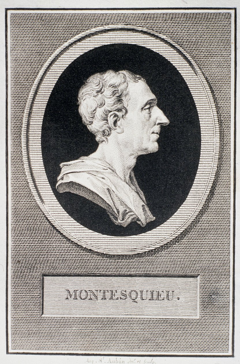 Charles Louis de Secondat, Barão de Montesquieu (1689-1755) (gravura) de Augustin de Saint Aubin