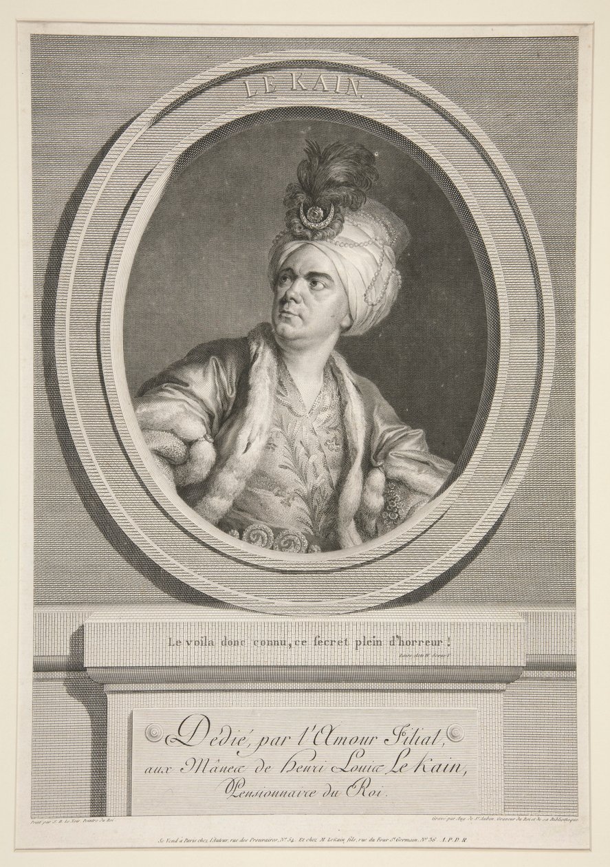 Henri Louis Cain (chamado Le Kain) (1728-1778) de Augustin de Saint Aubin
