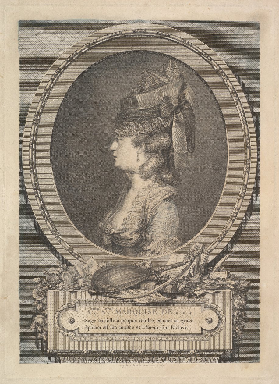 Retrato de Adrienne-Sophie Marquise de ***, 1779. de Augustin de Saint Aubin