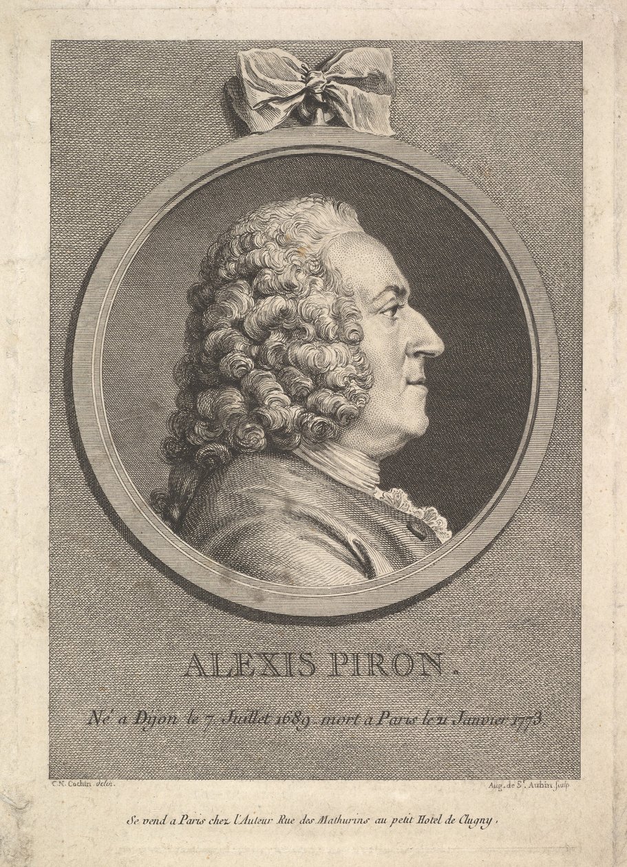 Retrato de Alexis Piron, 1776. de Augustin de Saint Aubin