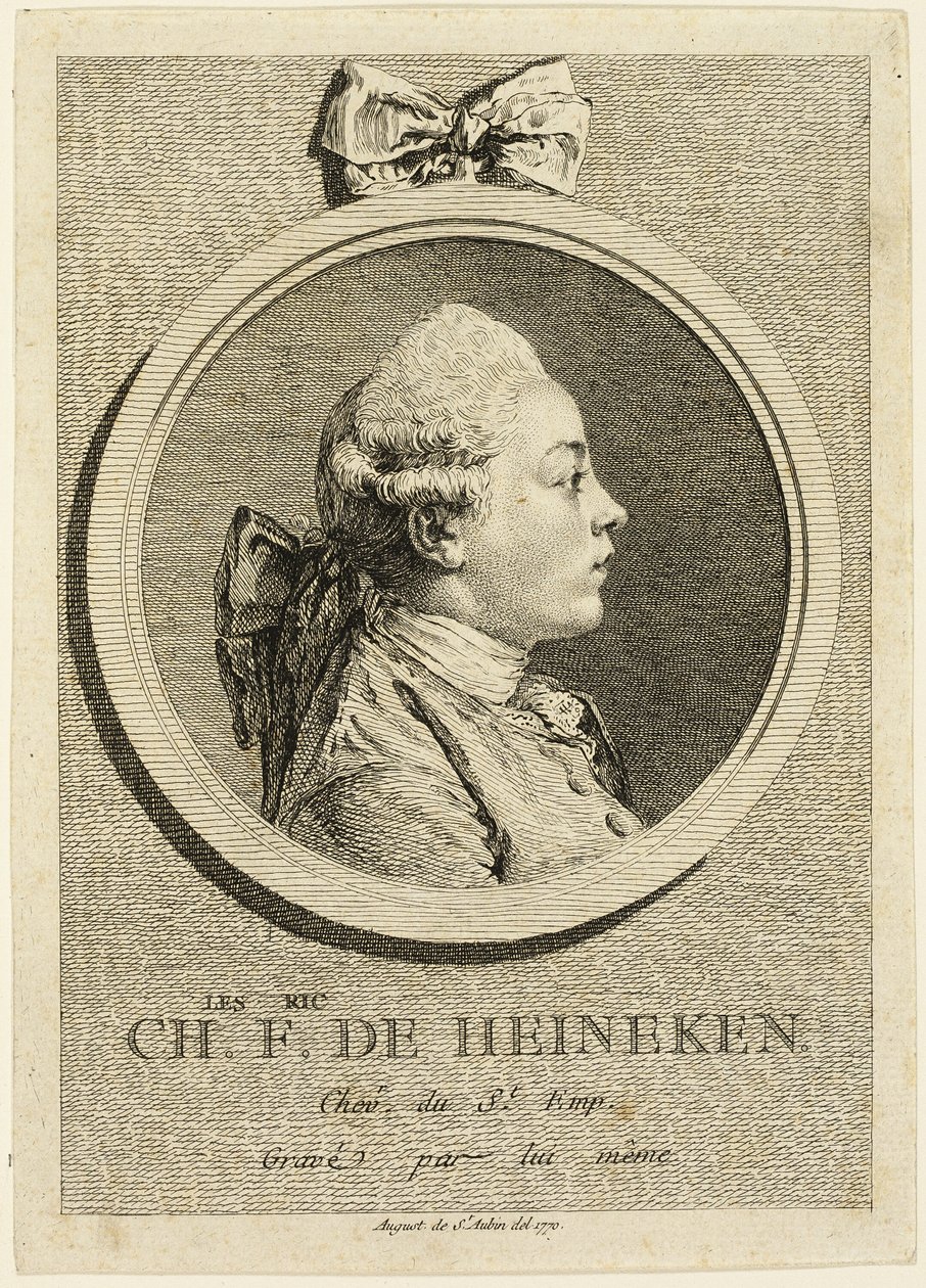 Retrato de Charles Frederick de Heincken de Augustin de Saint Aubin