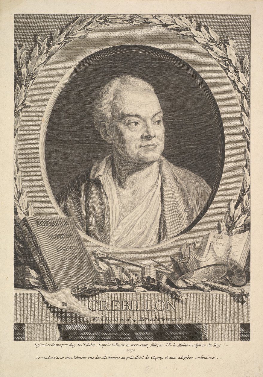 Retrato de Crébillon, 1770. de Augustin de Saint Aubin