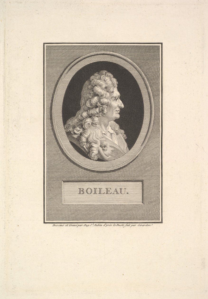 Retrato de Despréaux Nicolas Boileau, 1800. de Augustin de Saint Aubin