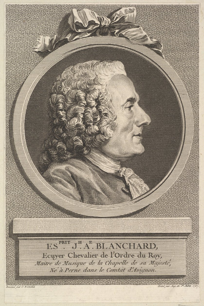 Retrato de Esprit-Joseph-Antoine Blanchard, 1767. de Augustin de Saint Aubin