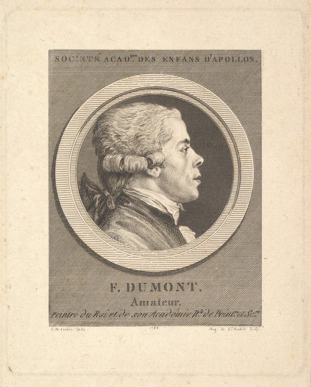 Retrato de François Dumont, 1788. de Augustin de Saint Aubin