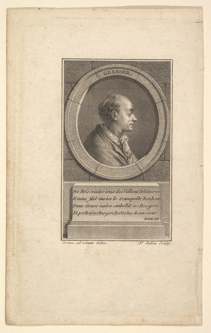 Retrato de Gessner, 1775. de Augustin de Saint Aubin