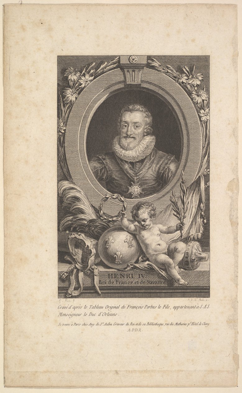 Retrato de Henri IV, 1777. de Augustin de Saint Aubin