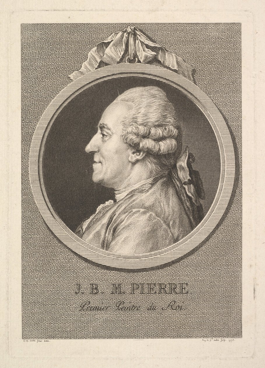 Retrato de Jean-Baptiste-Marie Pierre, 1775. de Augustin de Saint Aubin