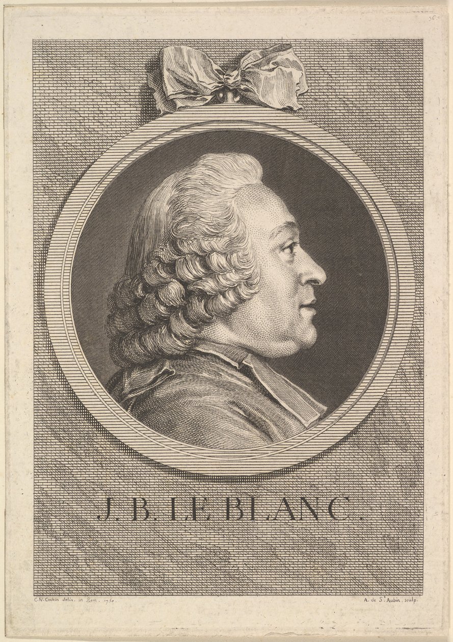 Retrato de Jean-Baptiste Le Blanc, 1750. de Augustin de Saint Aubin