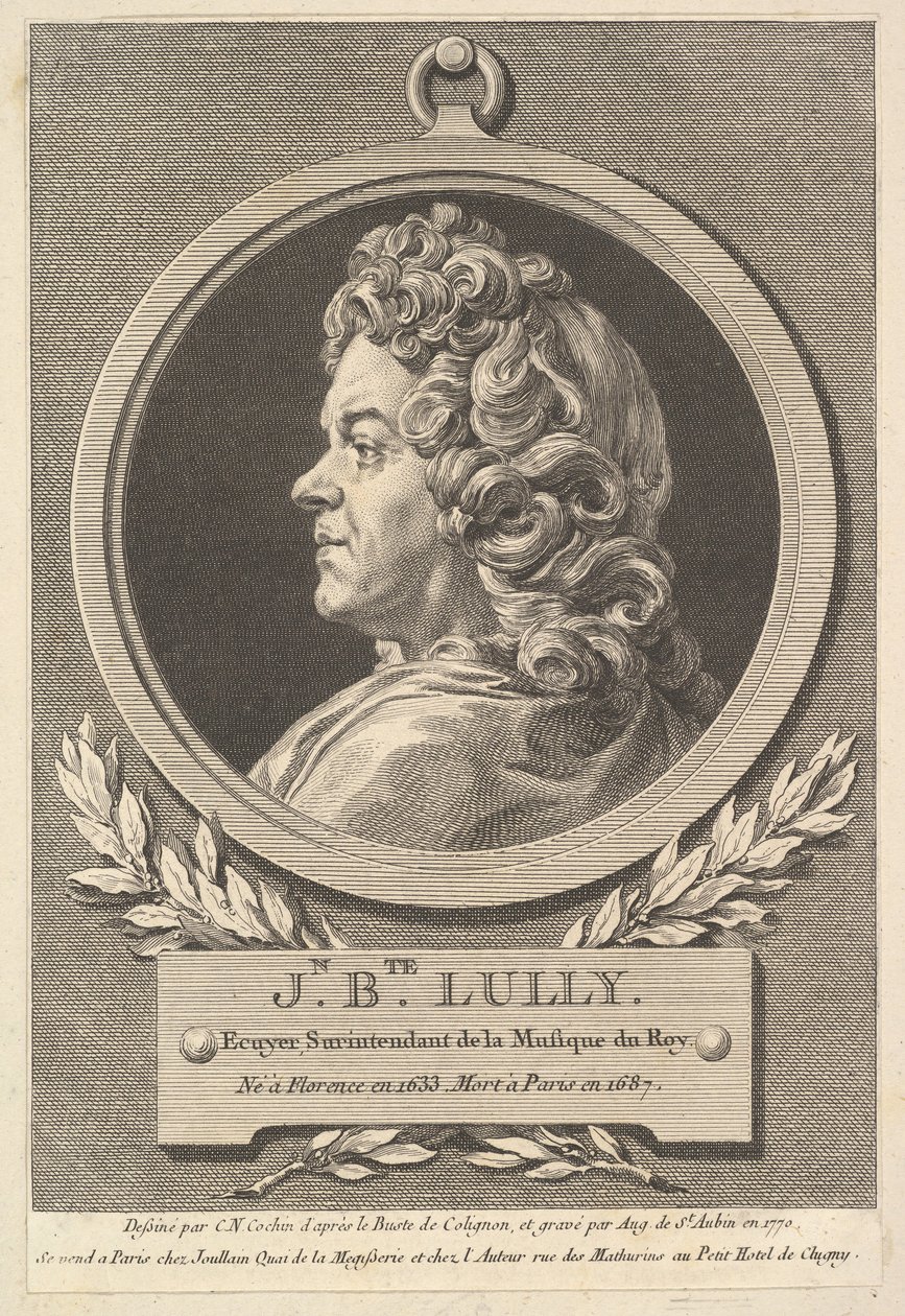 Retrato de Jean-Baptiste Lully, 1770. de Augustin de Saint Aubin