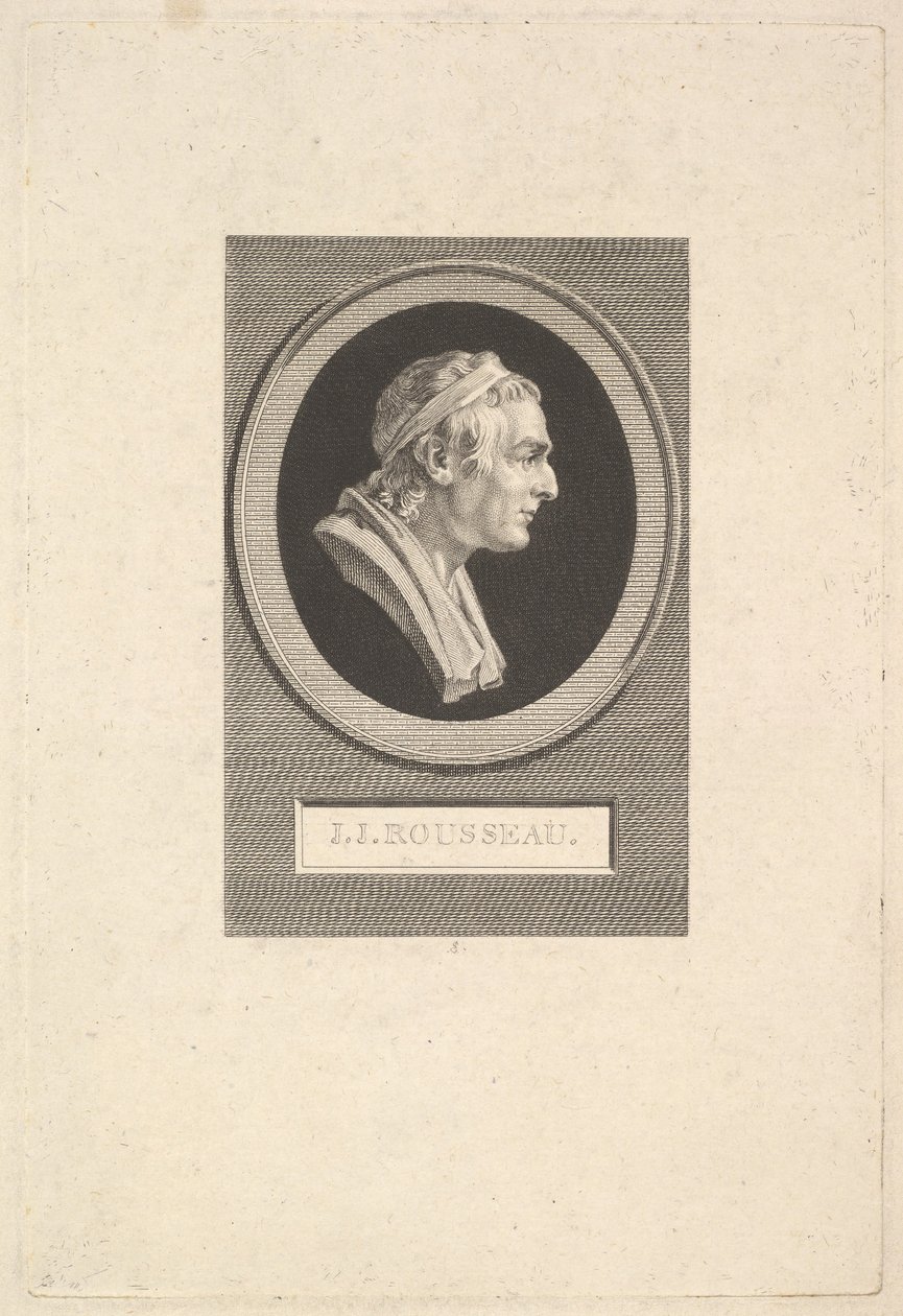 Retrato de Jean-Jacques Rousseau, 1801. de Augustin de Saint Aubin