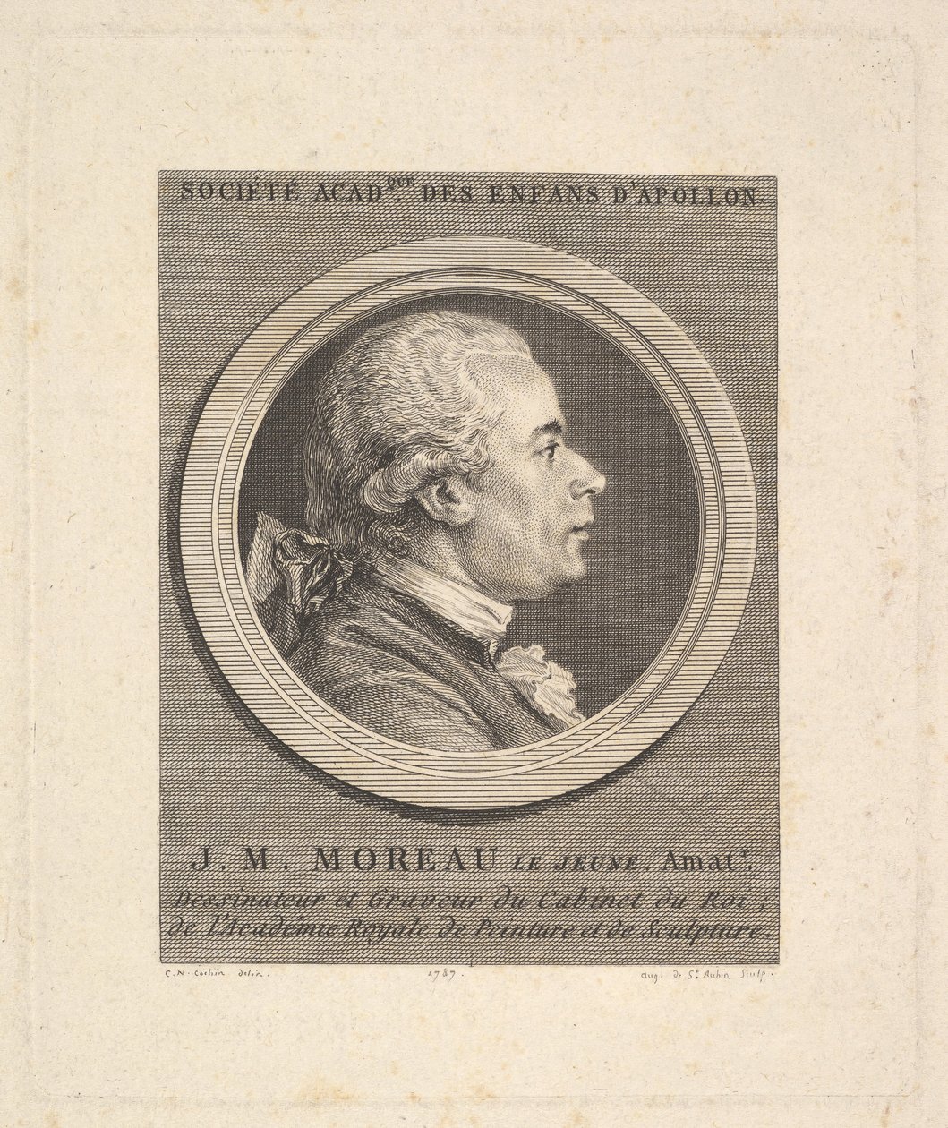 Retrato de Jean-Michel Moreau, 1787. de Augustin de Saint Aubin