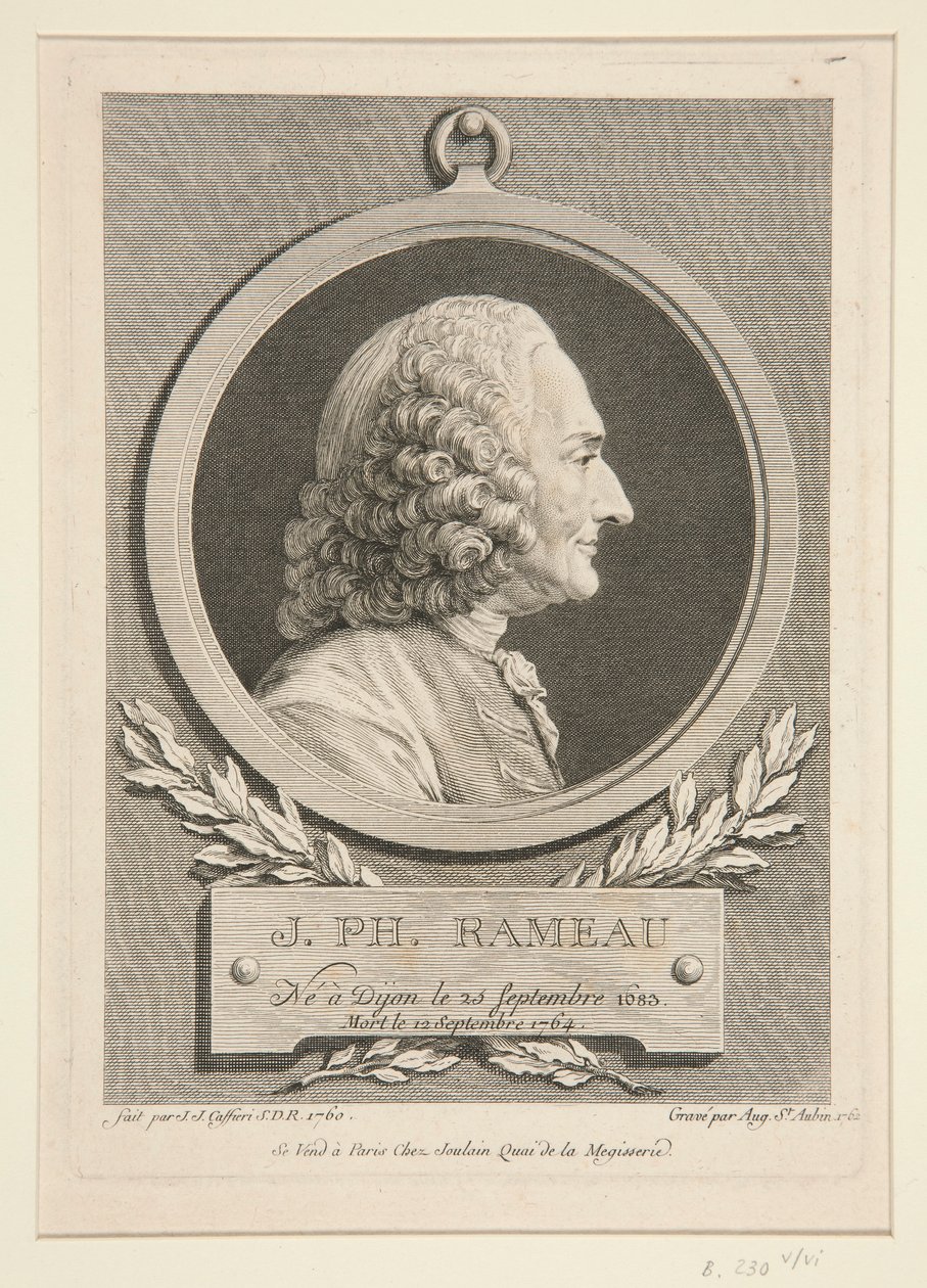 Retrato de Jean-Philippe Rameau de Augustin de Saint Aubin