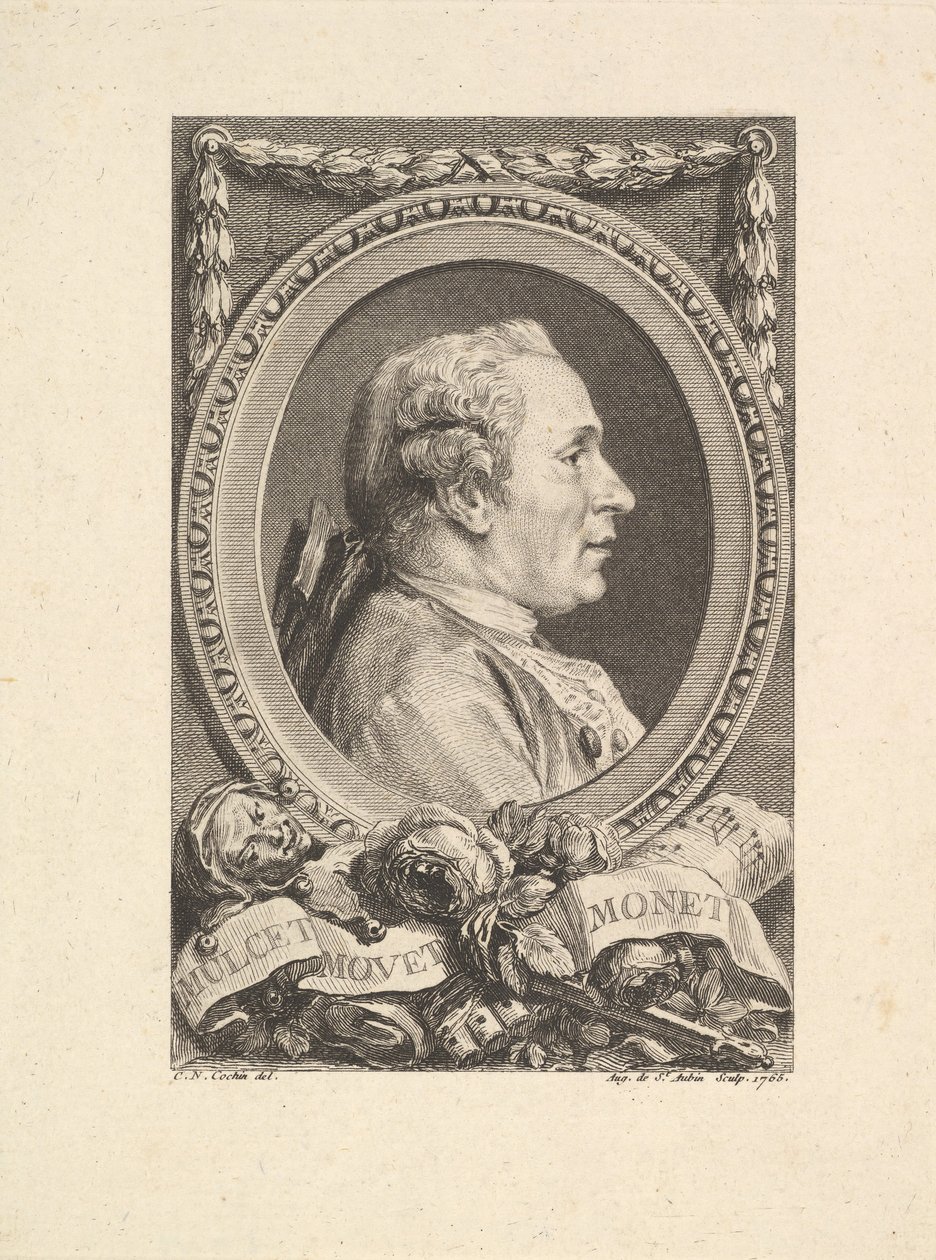 Retrato de Jean Monnet, 1765. de Augustin de Saint Aubin