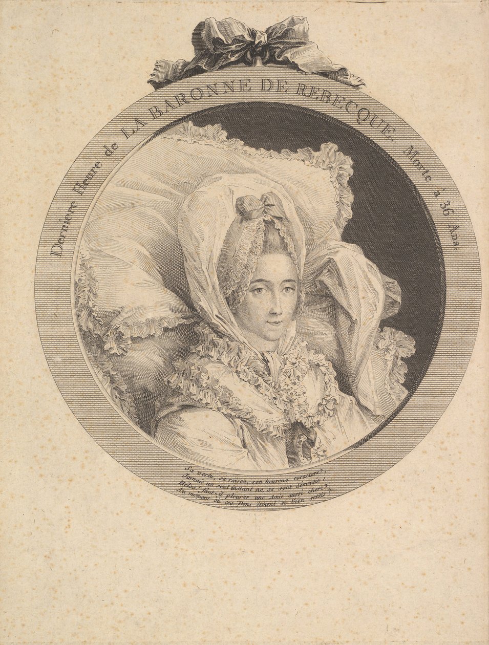 Retrato de La Baronne de Rebecque, 1780. de Augustin de Saint Aubin