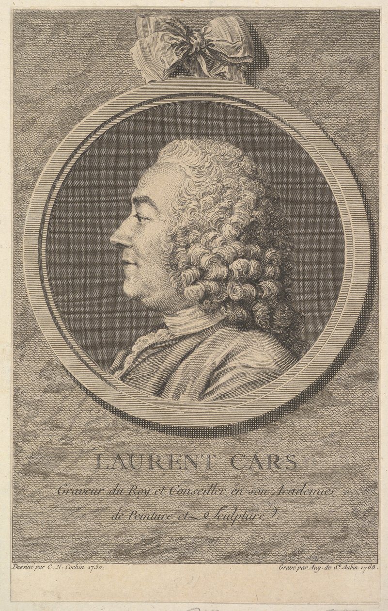 Retrato de Laurent Cars, 1768. de Augustin de Saint Aubin
