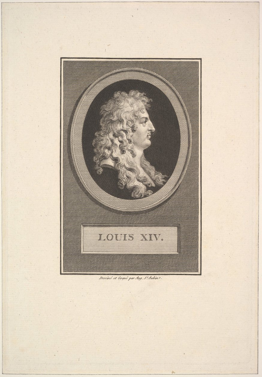 Retrato de Luís XIV, 1779. de Augustin de Saint Aubin