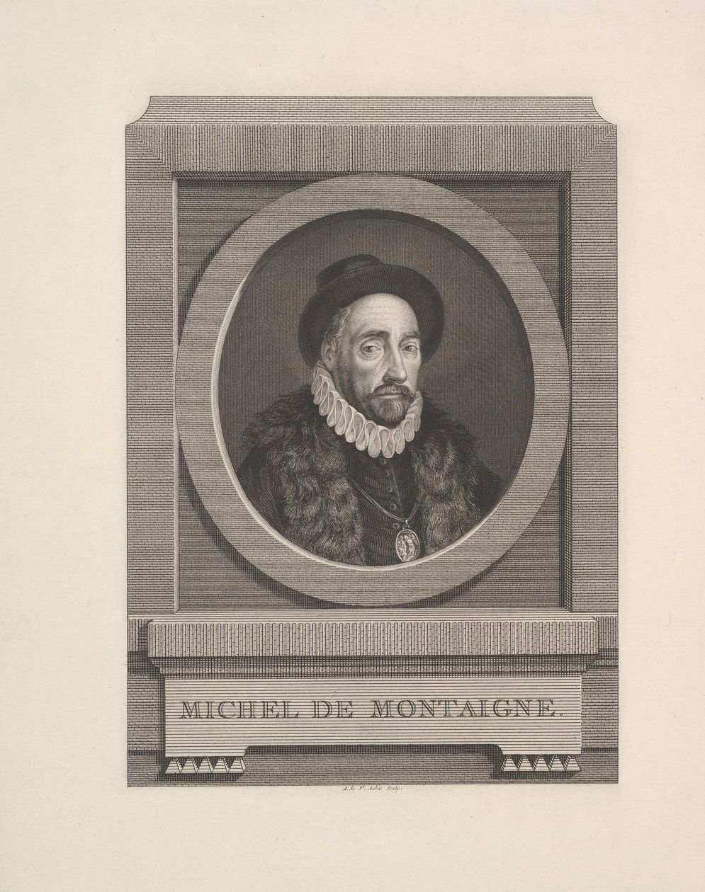 Retrato de Michel de Montaigne, 1774. de Augustin de Saint Aubin