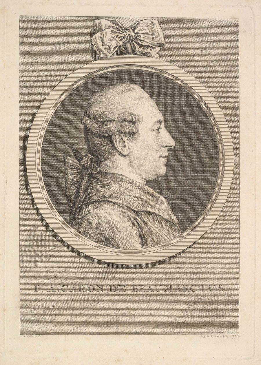 Retrato de PA Caron de Beaumarchais, 1773. de Augustin de Saint Aubin