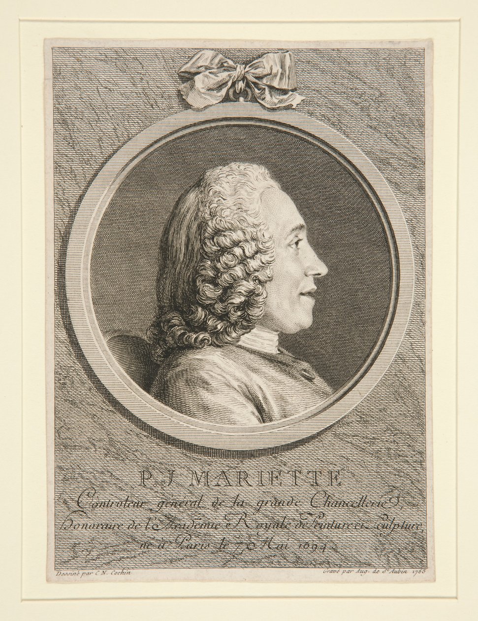 Retrato de P.J. Mariette de Augustin de Saint Aubin