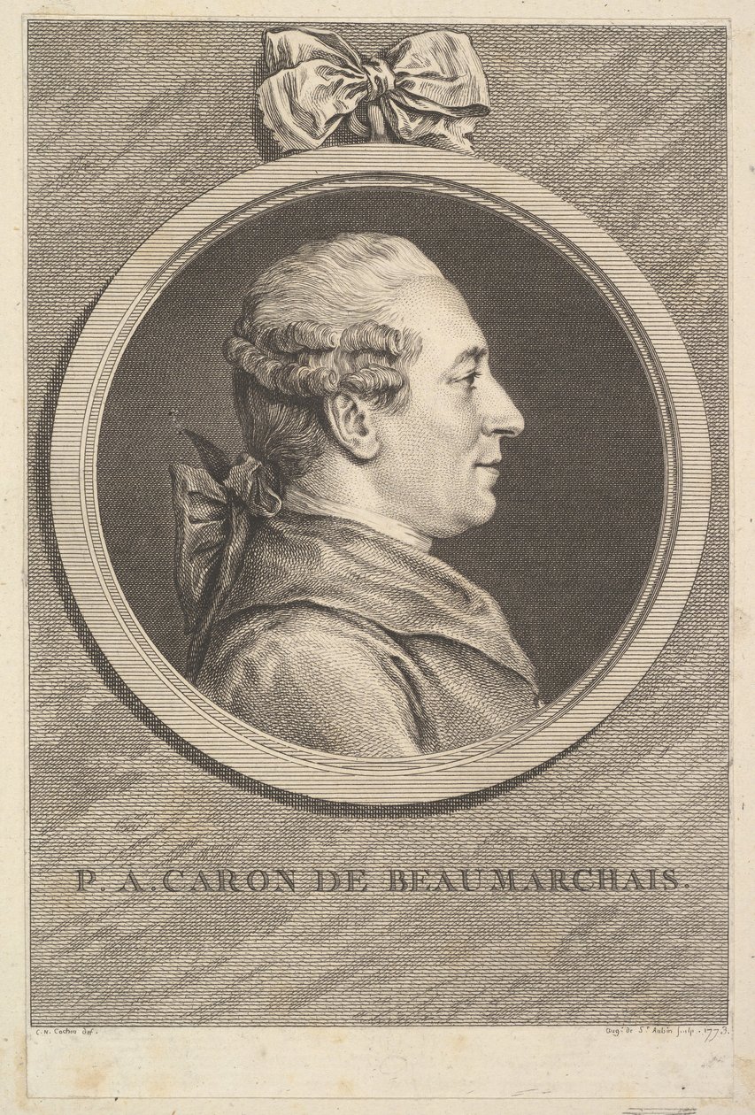 Retrato de PA Caron de Beaumarchais, 1773. de Augustin de Saint Aubin