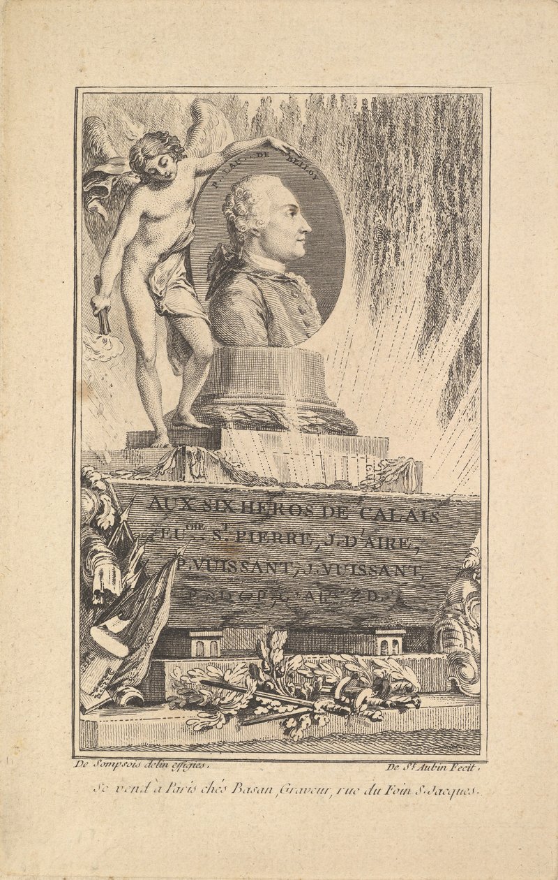 Retrato de Pierre Laurent de Belloy, ca. 1765 de Augustin de Saint-Aubin