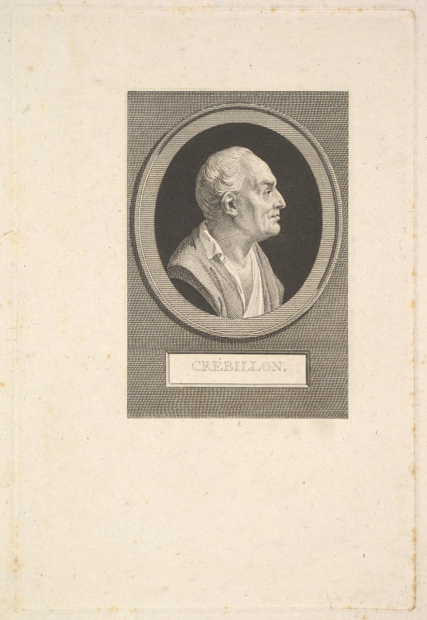Retrato de Prosper Jolyot de Crébillon, ca. 1802 de Augustin de Saint Aubin