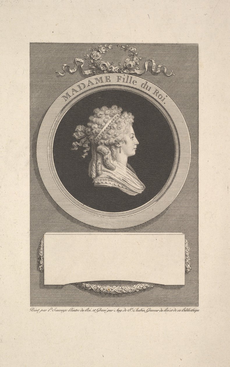 Retrato do Filho Altesse Royale Madame, Duchesse d&39;Angoulême, Filha de Luís XVI e Mar ..., 1791. de Augustin de Saint Aubin