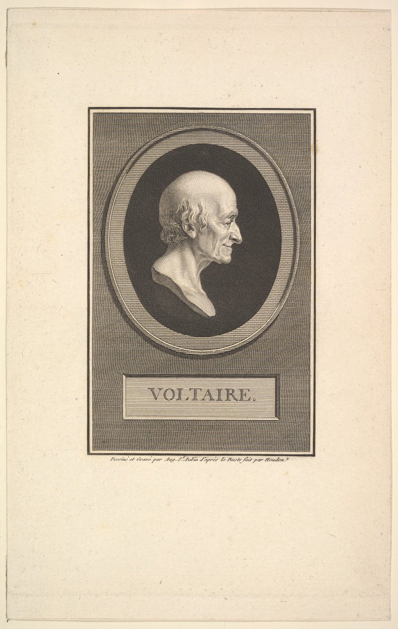 Retrato de Voltaire, 1801. de Augustin de Saint Aubin