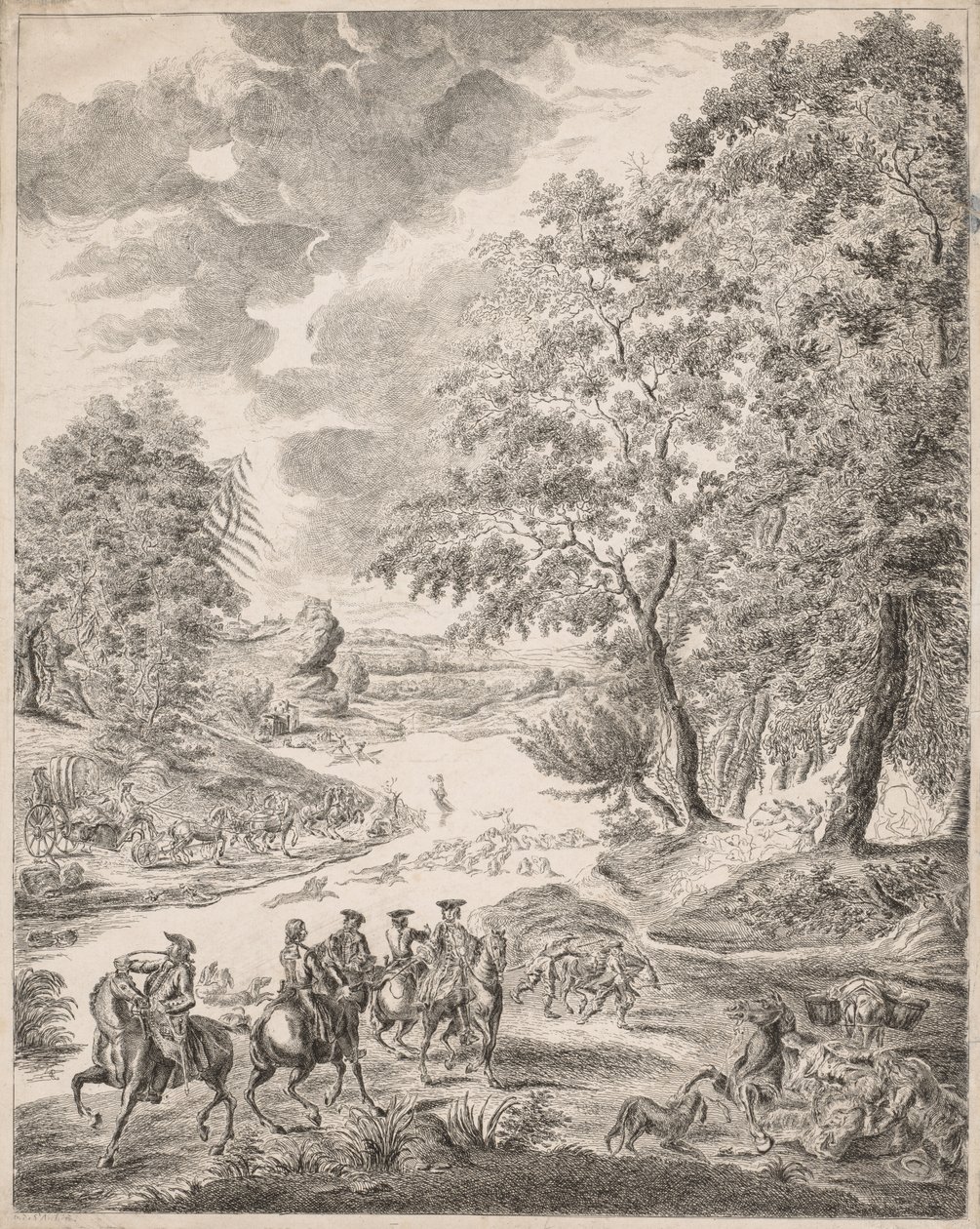 A caça ao veado de Augustin de Saint Aubin