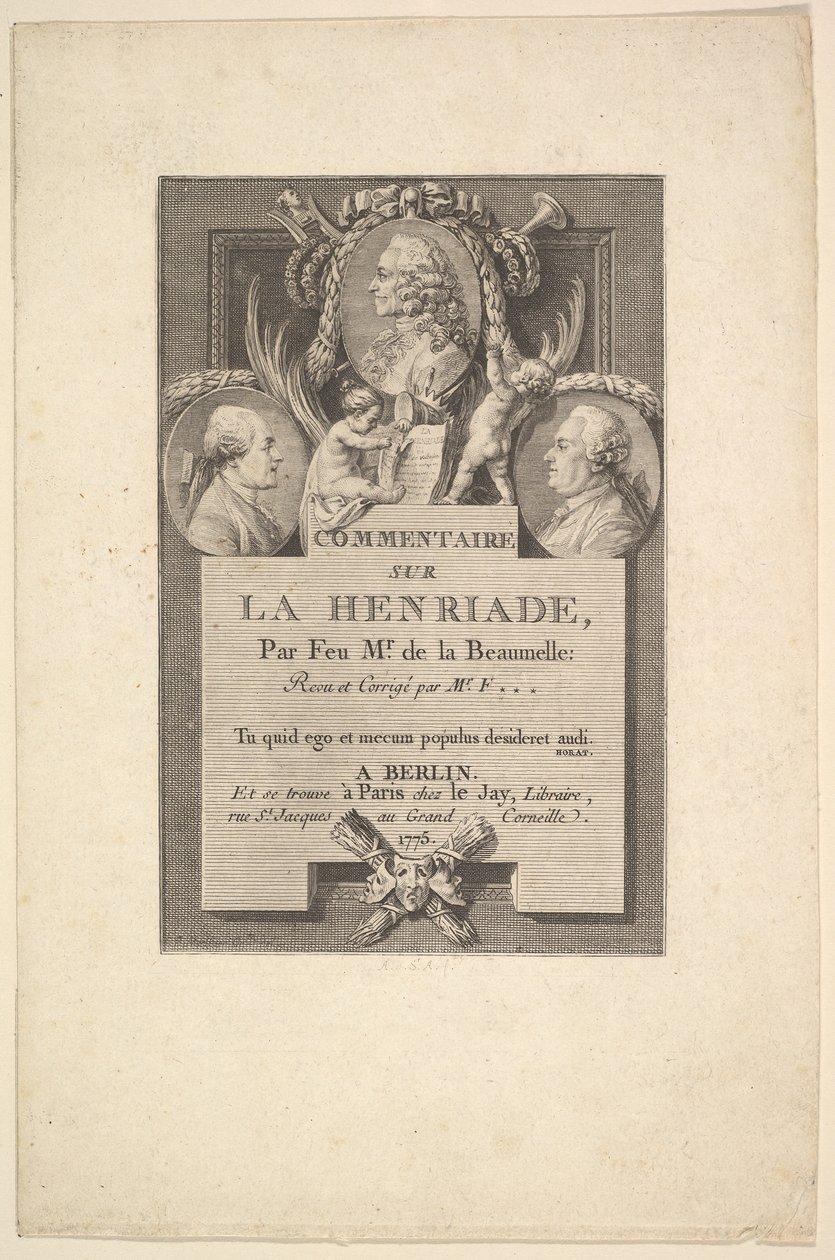 Voltaire, Fréron e la Beaumelle, 1775. de Augustin de Saint Aubin