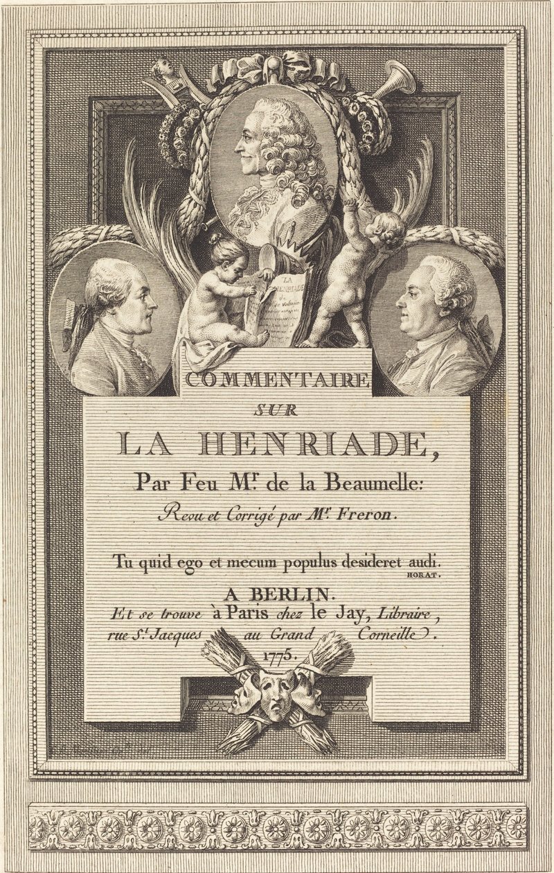 Comentário sobre a Henriade de Augustin de Saint Aubin after Clément Pierre Marillier