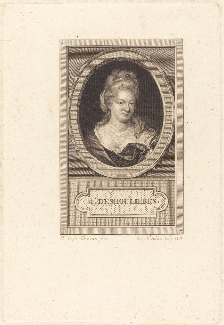 Antoinette du Ligier de La Garde Deshoulieres de Augustin de Saint Aubin after Elisabeth Sophie Cheron