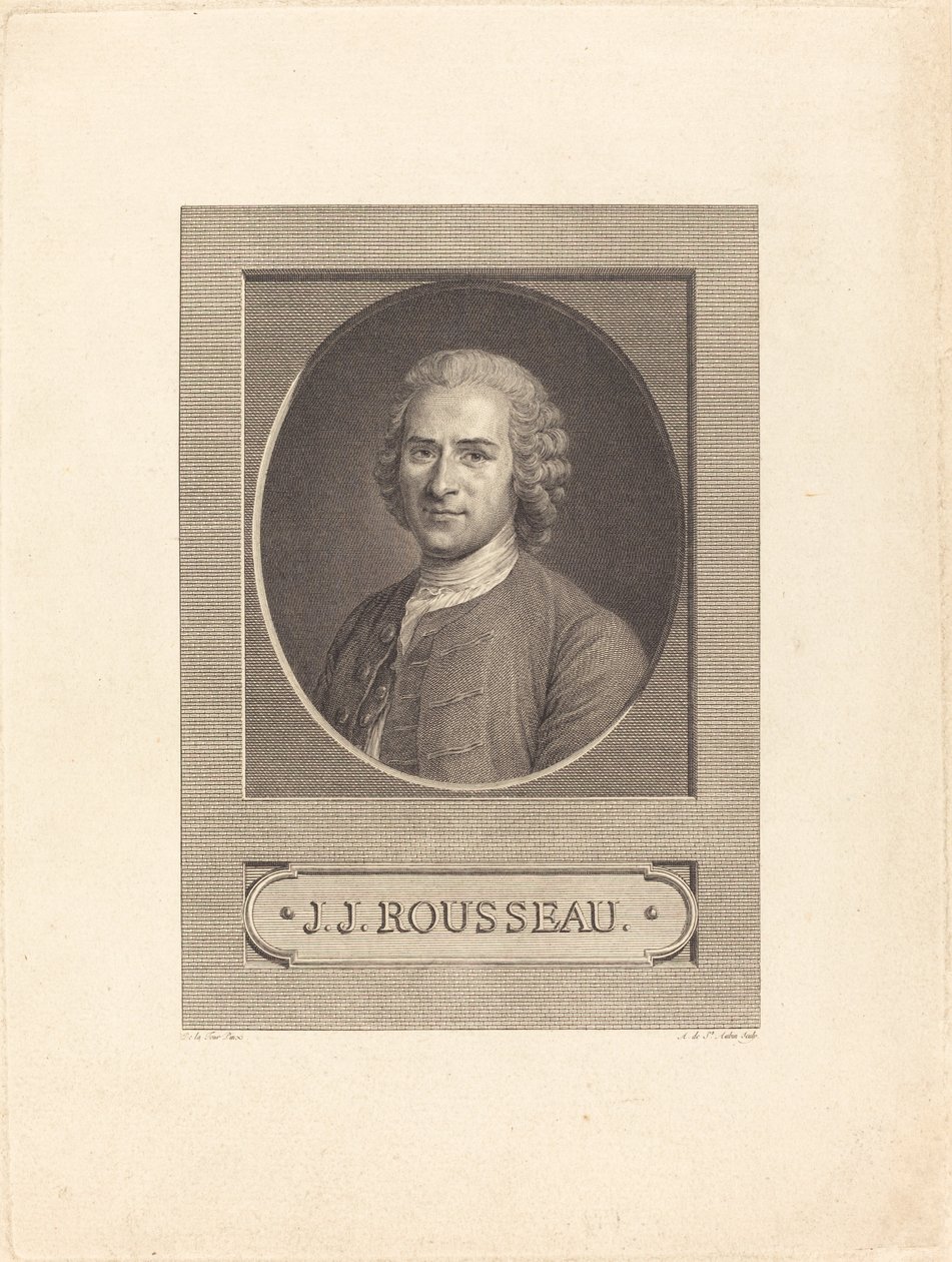 JJ Rousseau de Augustin de Saint Aubin after Maurice Quentin