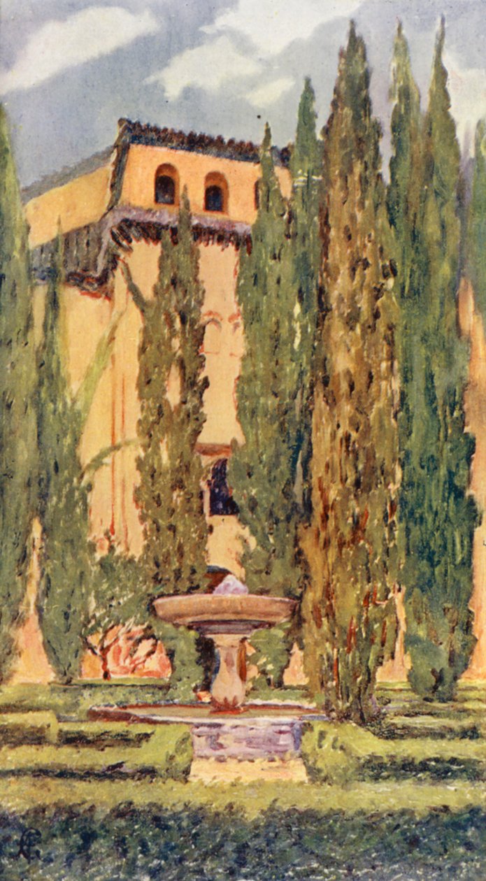 Tribunal de Lindaraxa, Alhambra (litografia a cores) de Augustine Fitzgerald