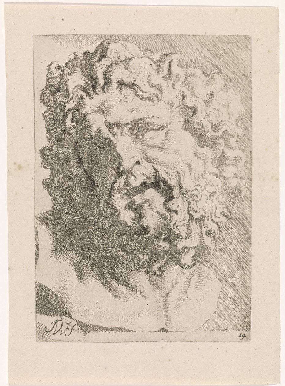 Chefe de Laocoön
Estudos para um livro de desenhos após as esculturas e figuras clássicas de Anthony van Dyck (título da série) de Augustinus Terwesten (I)
