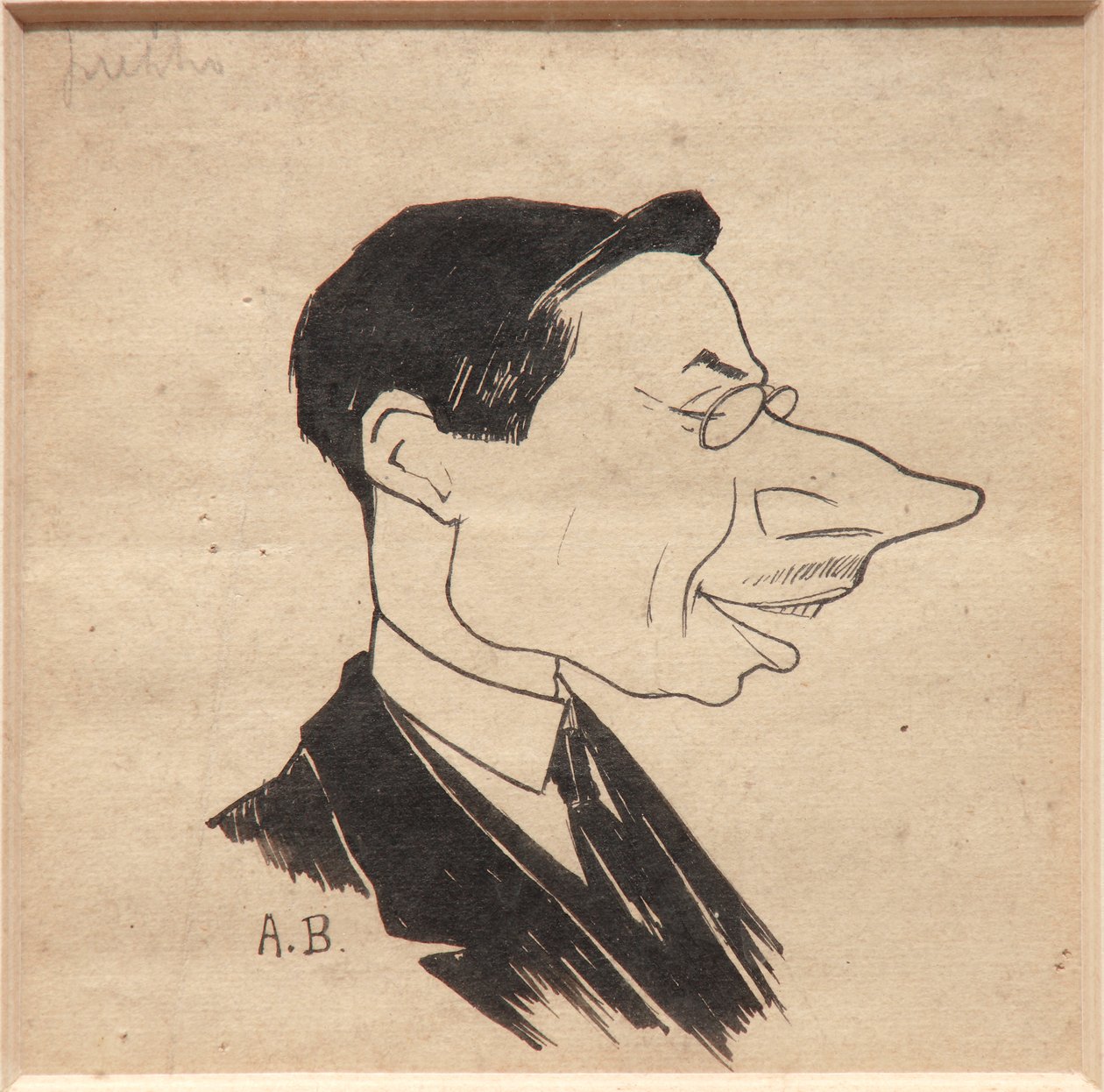 Caricatura (tinta preta sobre papel) de Augusto Baracchi