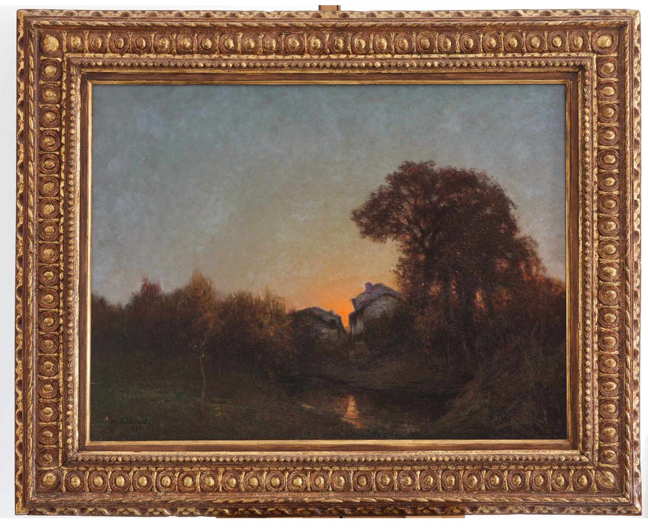 Paisagem ao pôr-do-sol (óleo sobre tela) de Augusto Baracchi