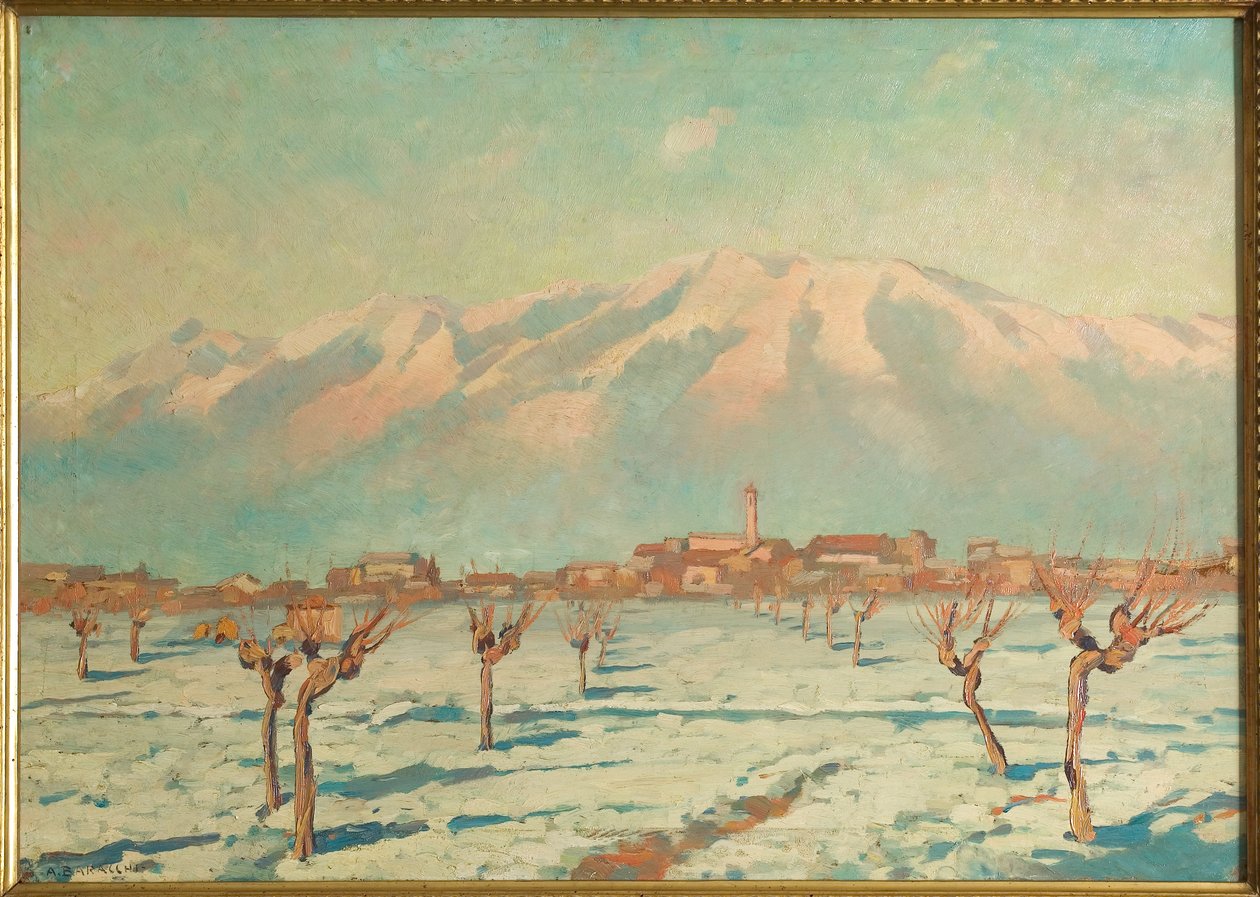 Paisagem coberta de neve (óleo sobre masonite) de Augusto Baracchi